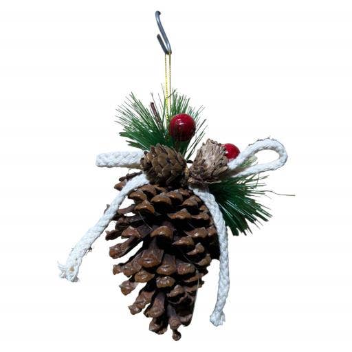 Christmas Pine Cone 1 In BoxRedBrown White-144 for wholesale by International Gifts Ltd.