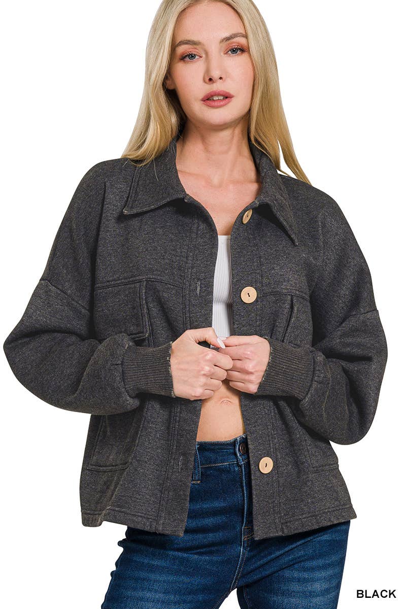 42POPS - Venta al por mayor Sobrecamisa - Mujer - ... CHAQUETA CORTA DE FORRO POLAR LAVADO CON ÁCIDO SI-2533618