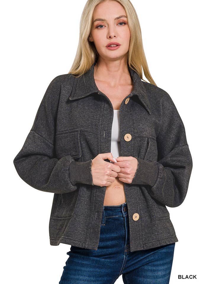 42POPS – wholesale Shirt Jacket/Shacket - Women’s – ",,.SI-25336 Acid Wash Fleece Cropped Shacket19