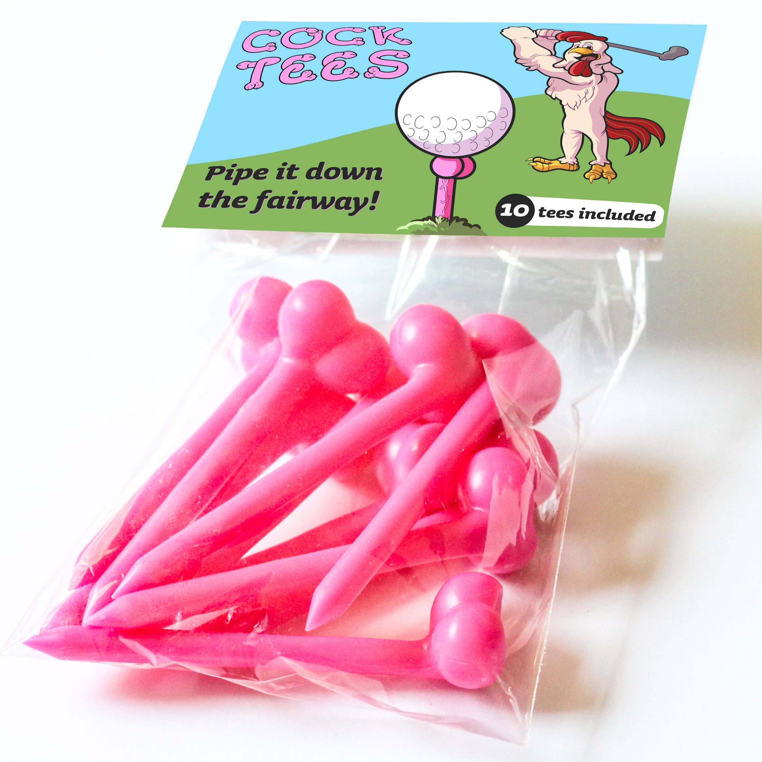BJ Gag Gifts - Wholesale Gag Gift/Novelty Gift - Cock Tees | Penis Golf Tees - 10 Pack - 2.65" - Pink Plastic6