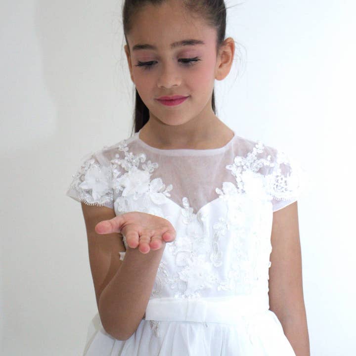 Yuko B - Wholesale Dress - Kids - JEANNE girl's dress - White12