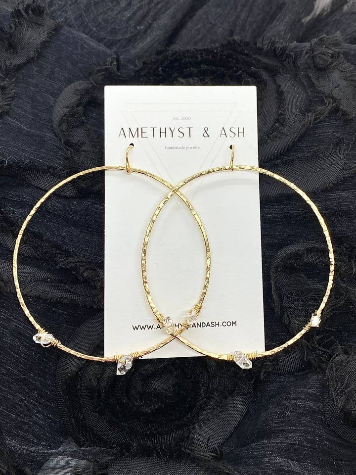 Herkimer Hoops 14-karaats gouden vulling voor wholesale door Amethyst & Ash
