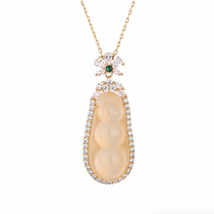 Collar de frijoles de jade para venta al por mayor de Bright MacMing