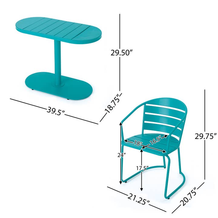 39F Inc. - Wholesale Patio Set - Outdoor Metal Seating Set with Coffee Table and 2 Chairs14