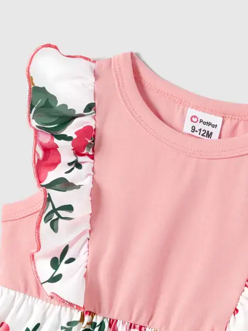 PatPat Matching - Wholesale Mommy & Me Sets - Family Matching Short-sleeve Colorblock T-shirts & Dresses4