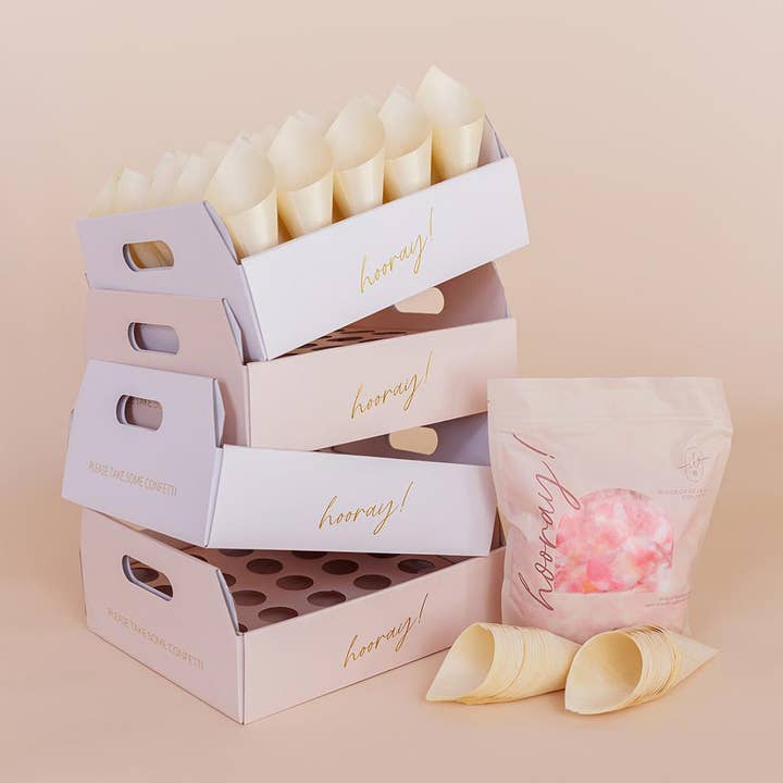 The Whole Bride - Wholesale Confetti - The Ultimate Confetti Bundle - Heart (cones, confetti + trays)1