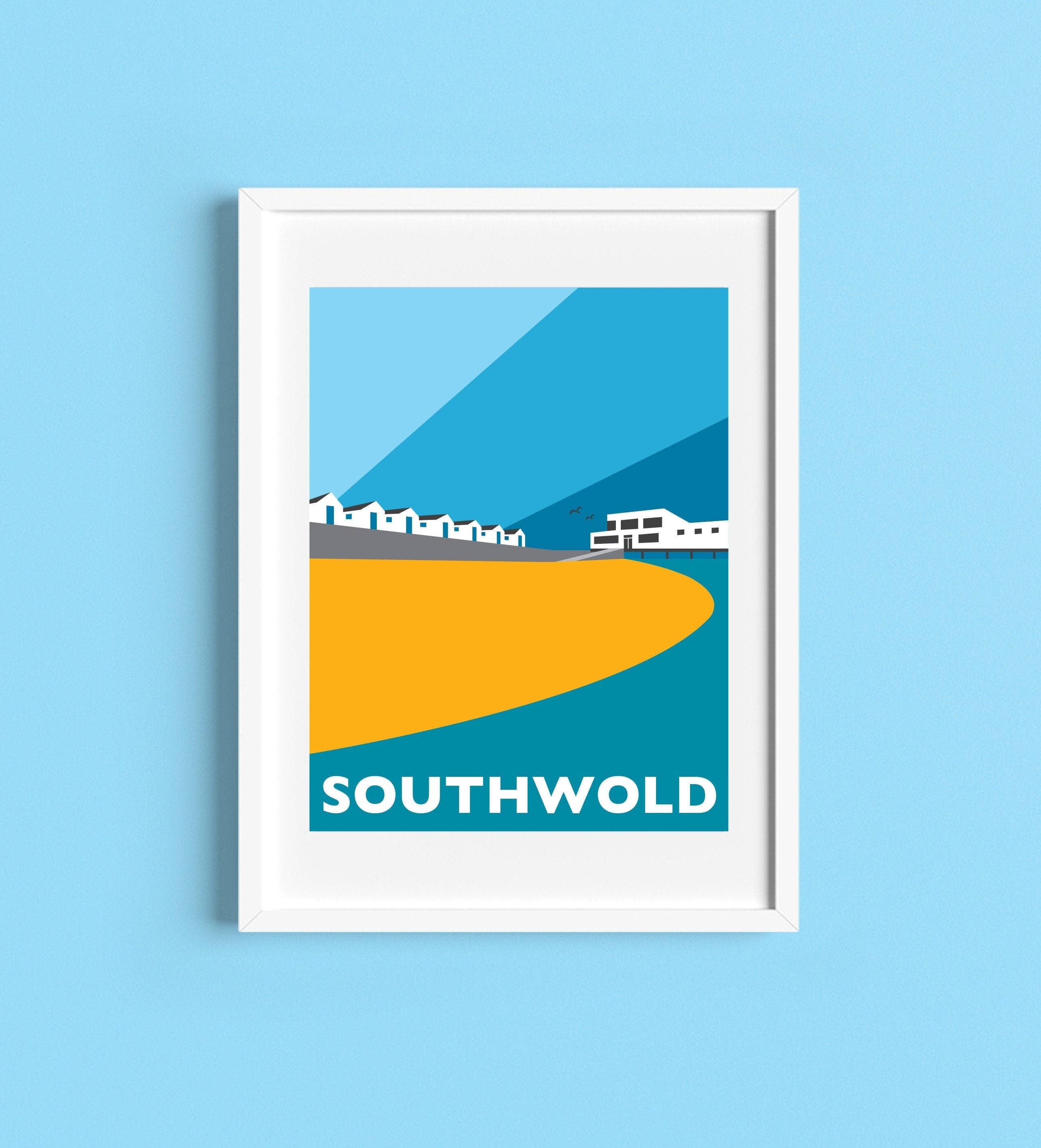 Rebecca Pymar - Wholesale Art Print - SOUTHWOLD Travel Poster Print
