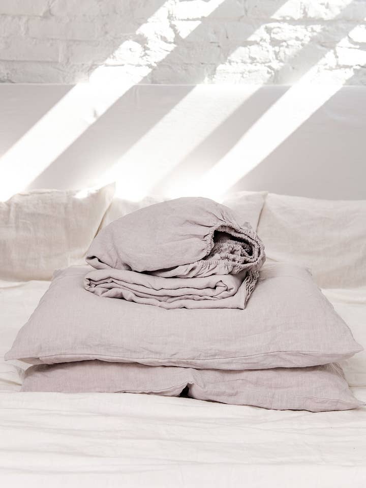 Linen sheets set in Cream for wholesale by AmourLinen