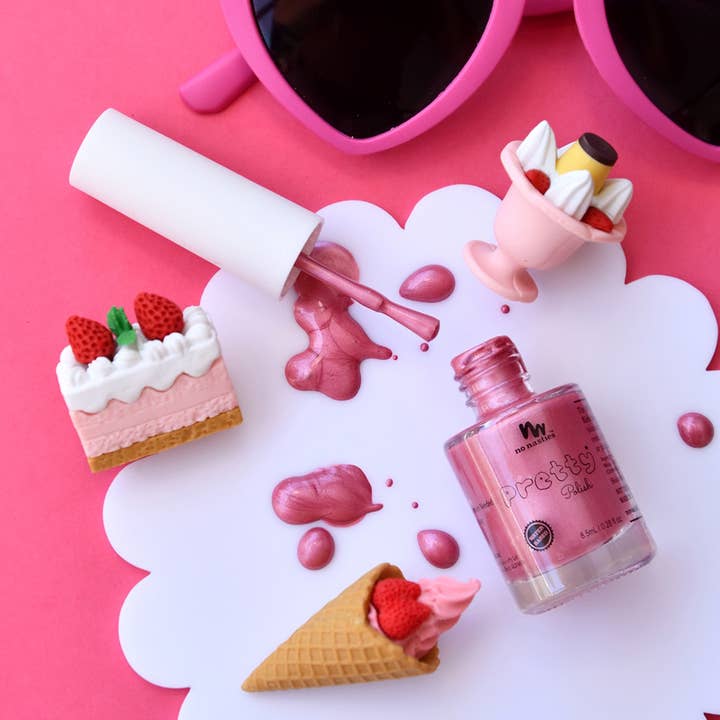 20 Free Non Toxic Nail Polish - Bright Pink for wholesale by No Nasties Kids UK