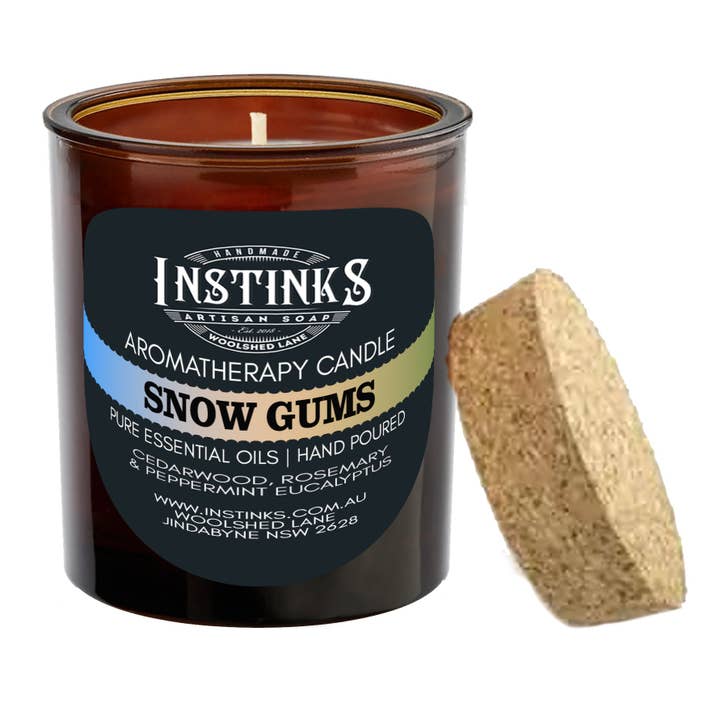 Snow Gums Amber Jar Candle - Cedarwood, peppermint eucalyptus & rosemary for wholesale by INSTINKS