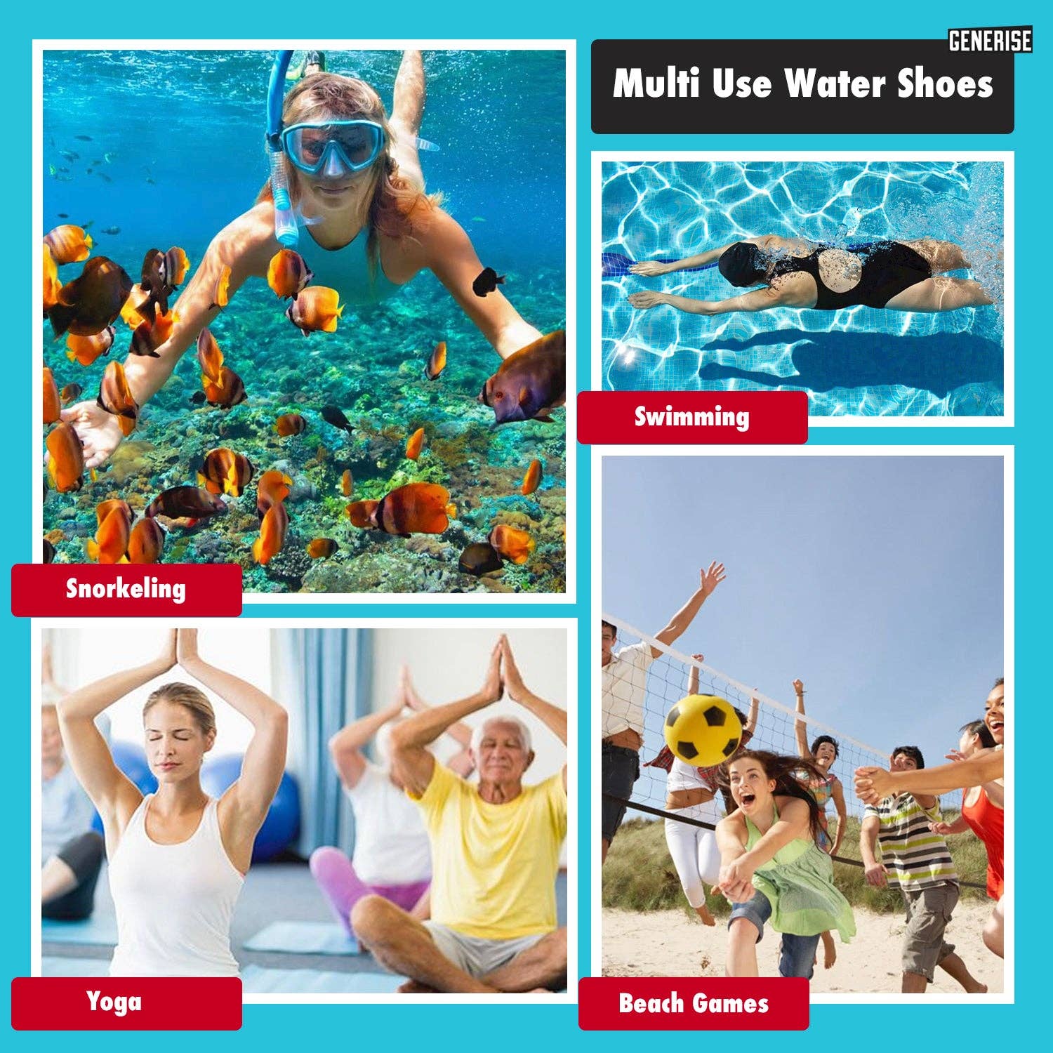 My Wholesale Warehouse - Vente Chaussures d'eau – femme - Generise Chaussures d'eau antidérapantes à séchage rapide - Paire2