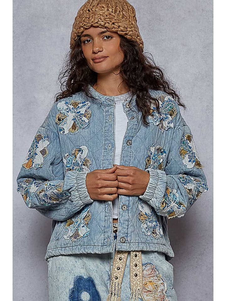 Pol Clothing - Wholesale Jacket - Women's - Mock neck balloon sleeve oversized fit quilted Jacket2