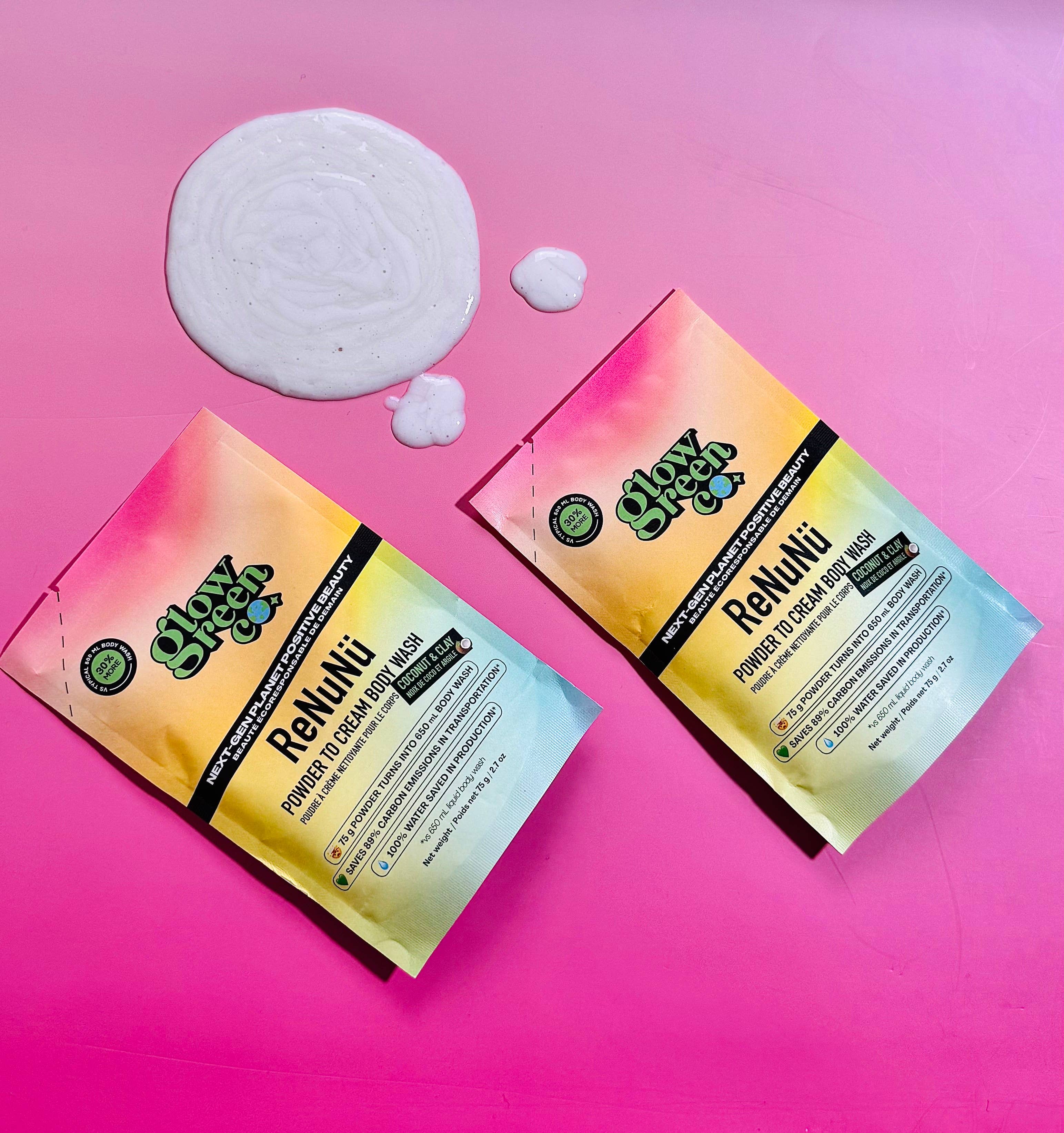 Glow Green Co. – wholesale Body wash/shower gel – ReNuNü Powder to Cream Body Wash Refills - Coconut & Clay1