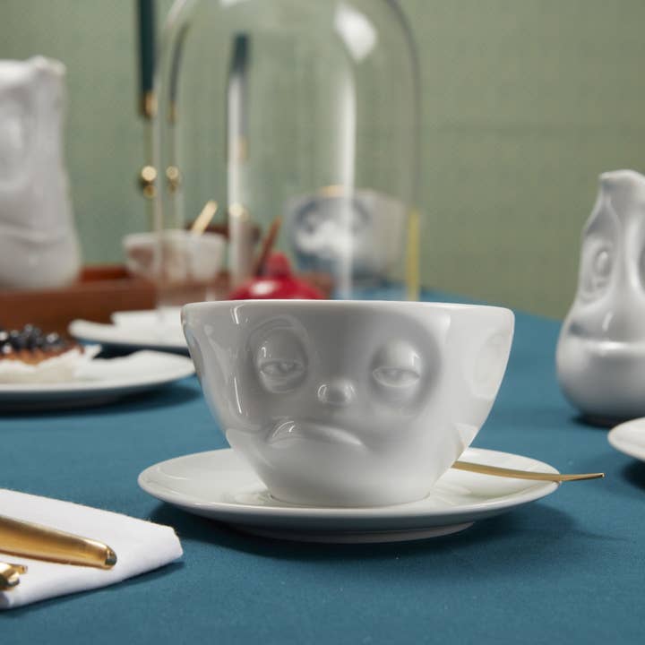 Fiftyeight Products - Wholesale Coffee/Tea Cup - Coffee Cup with Saucer, Snoozy Face9