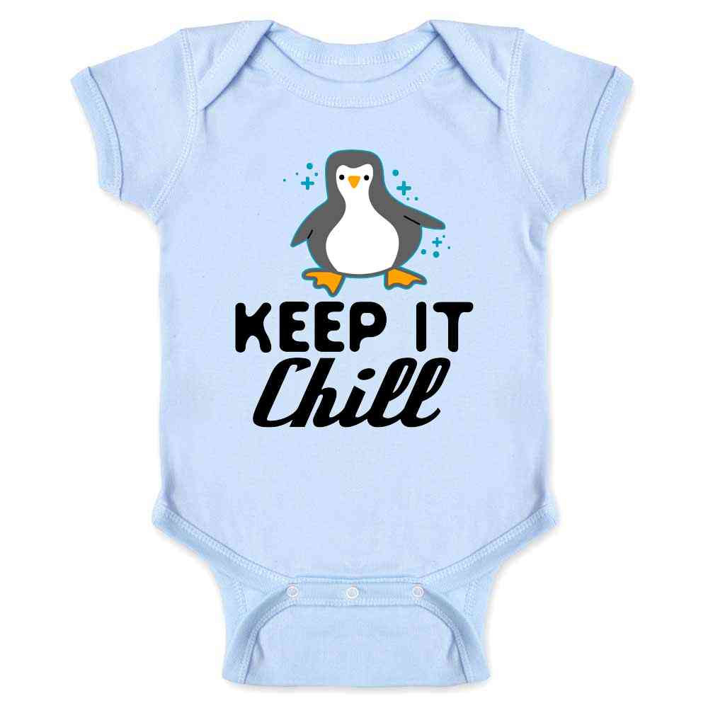 Pop Threads - Wholesale Bodysuit (Non-Footed) - Baby - Keep It Chill Penguin Cute Funny Baby Bodysuit0