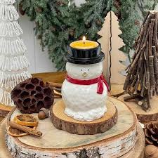 Glow Collection - Wholesale Candle holder - Snowdrift Snowman Tealight Holder