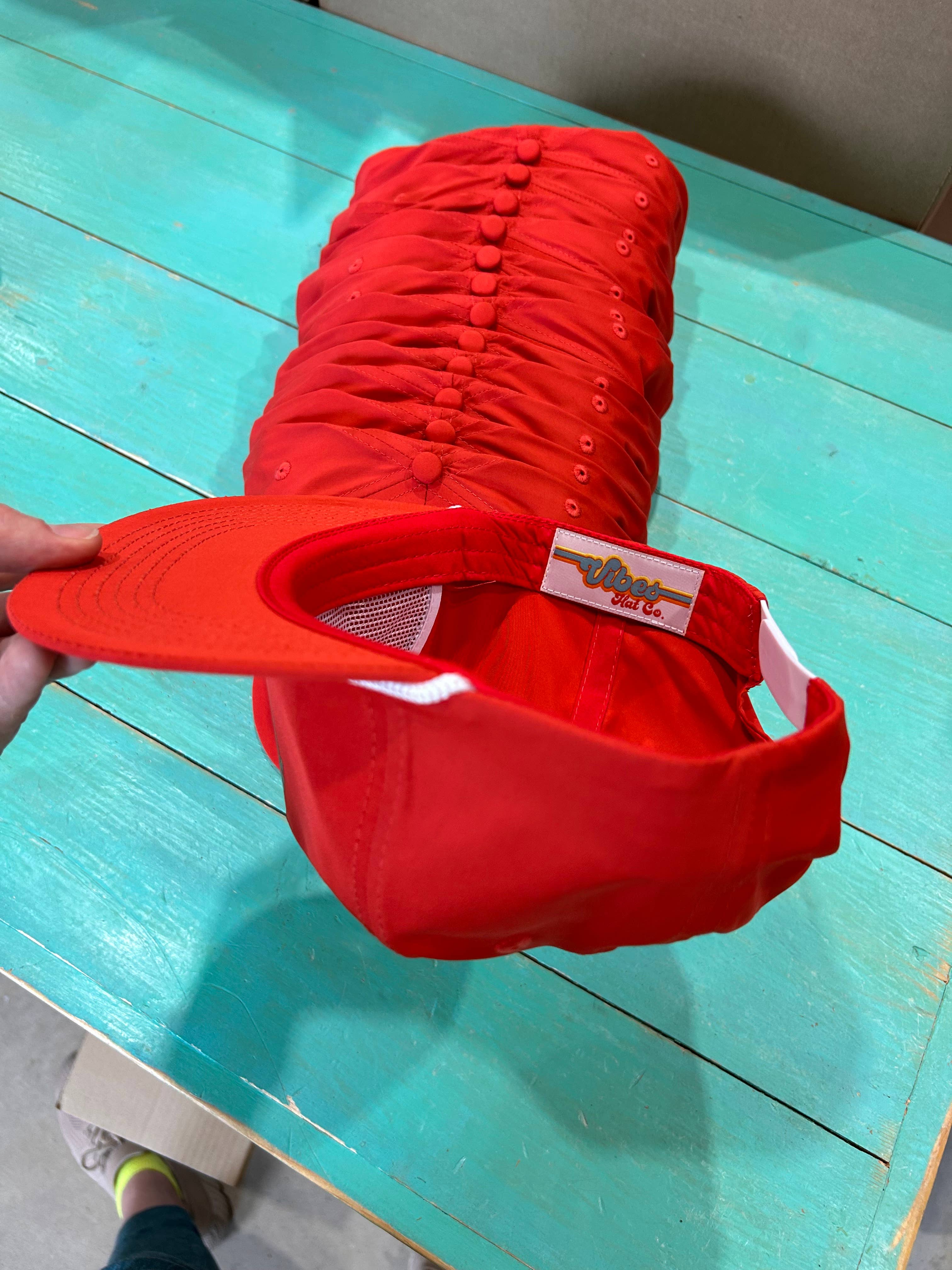 Vibes Hat Company - Wholesale Flat Brim Cap - Unisex - Vibes Retro Rope Hat- Dusty Red | Hat Bar | Blank Caps4