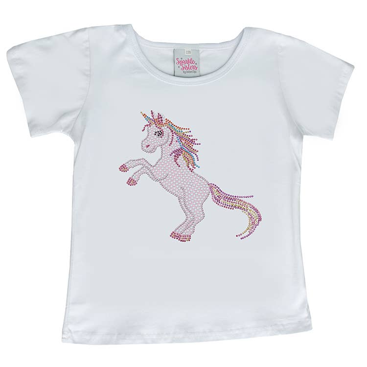 Sparkle Sisters by Couture Clips - Wholesale T-Shirt - Kids - Beaded Unicorn Short Sleeve Tee1