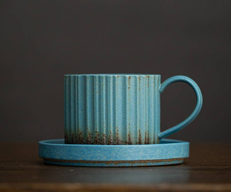 Gohobi （We cover U.S. import duties） - Wholesale Coffee Mug - Gohobi Japanese Style Ceramic Coffee Mug with Saucer Set 00711