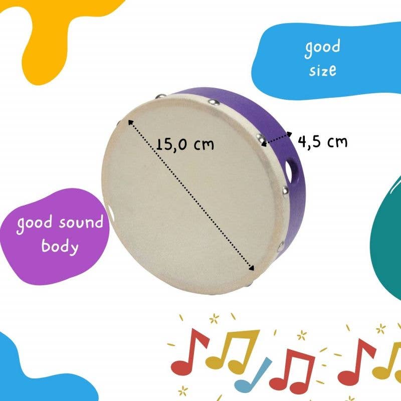GICO Spielwaren - Wholesale Musical Toy - Kids & Baby - Tambourine Hand Drum Musical Instrument For Children Made of Wood3