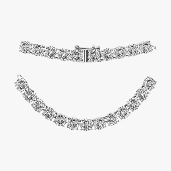 BELGIUM LGD LLC - Wholesale Link & Chain Necklace - 14K White Gold 22.56 Ct LabGrown Diamond Tennis Necklace