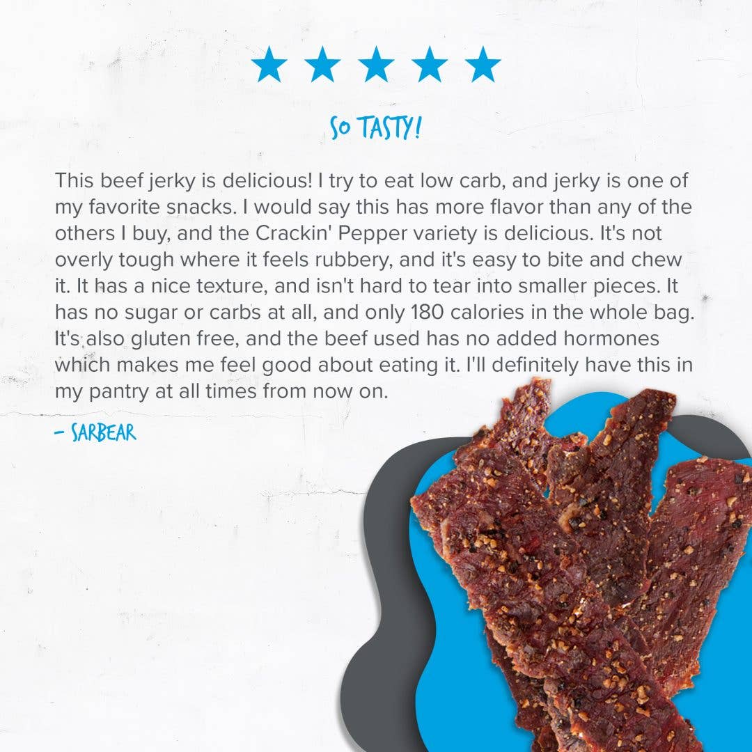 Baja Vida Snacks - Vente Viande séchée - Baja Vida Beef Jerky - Zéro Sucre Poivre Craquant7