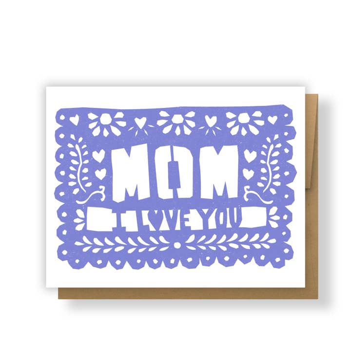 Erica Alfaro Designs – Großhandel Muttertagskarten – Mom I Love You Papel Picado Grußkarte