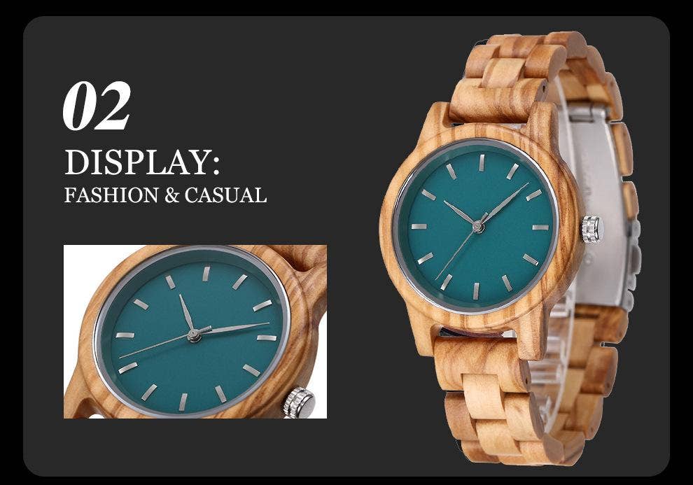 WoodWristCo - Wholesale Wrist watch – Women's - Fashion Premium Green Wooden Quartz Women's Watch5