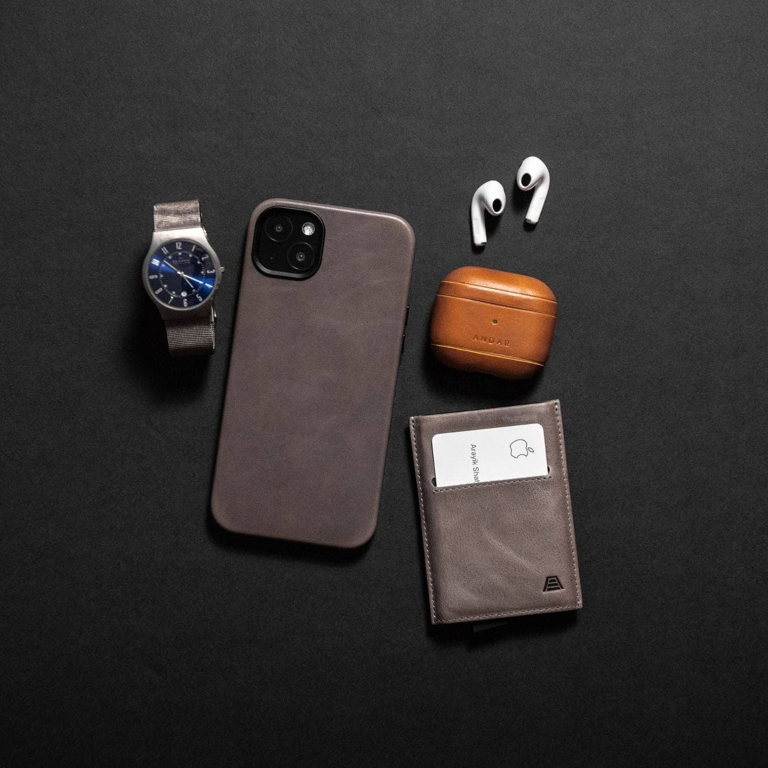 Andar - Wholesale Phone Case - Unisex - The Aspen Full Grain Leather iPhone Phone Case with MagSafe6