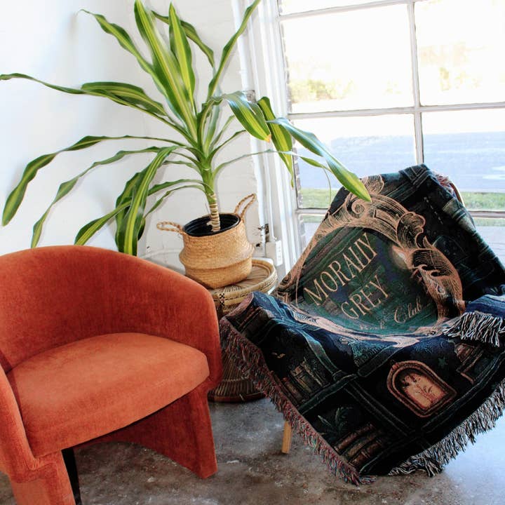 Morally Grey Book Club Woven Reading Blanket – Dark Romance Cozy Throw | Gilded Girl Accessories for wholesale by Gilded Girl Accessories