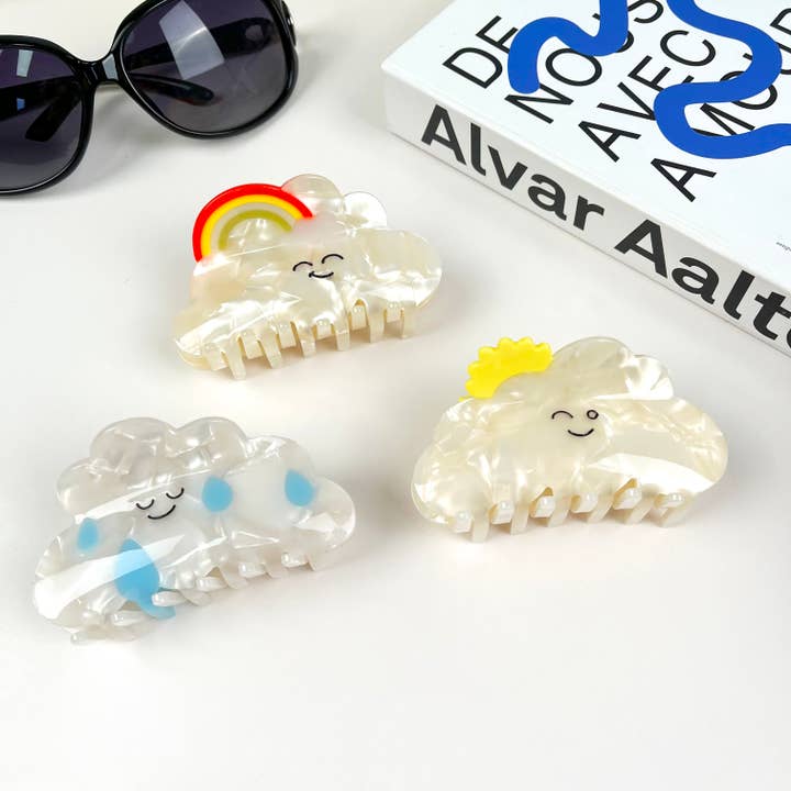 TheDivaSoap - Wholesale Hair Clip - Women's - Acetate Cute Cartoon Cloud Hair Clip Cartoon Claw Clips4