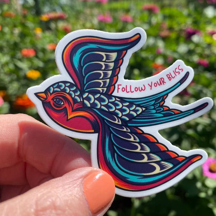 Bird Vinyl Sticker - Follow Your Bliss for wholesale by Spruce Seed
