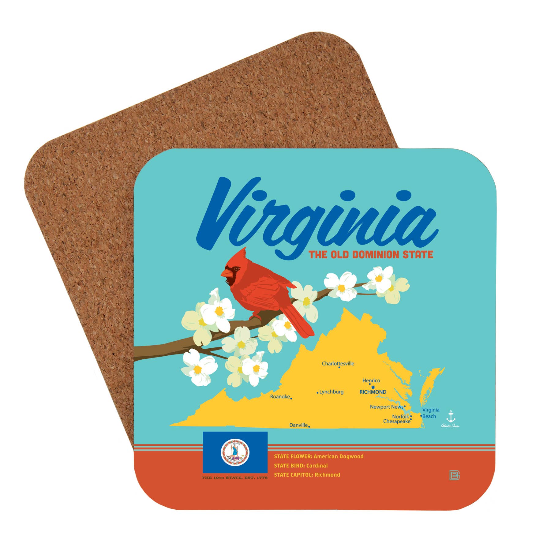 Tourist Courts - Wholesale Coasters - VA Map Coaster0
