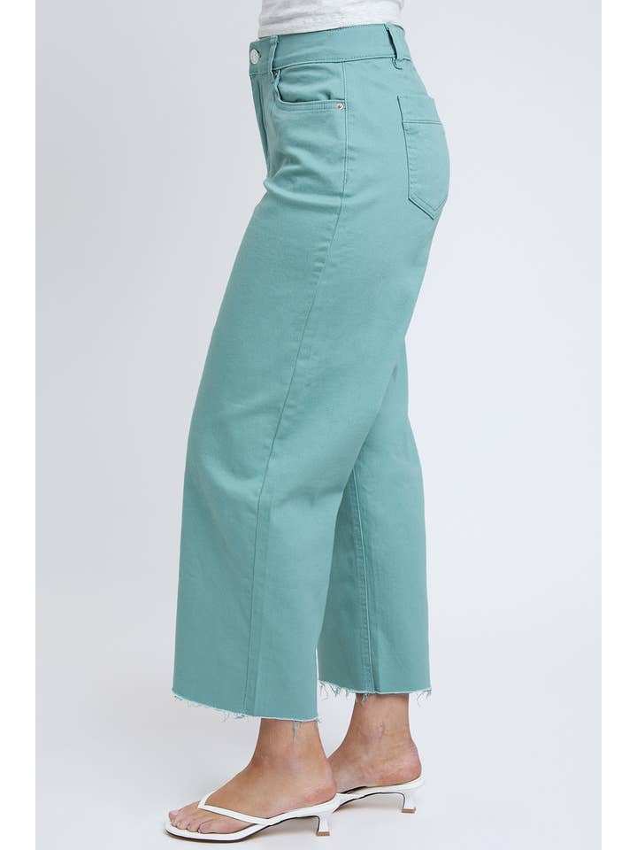 YMI - Wholesale Pants - Women's - Junior Cropped High-Rise Wide Leg Trouser Pants