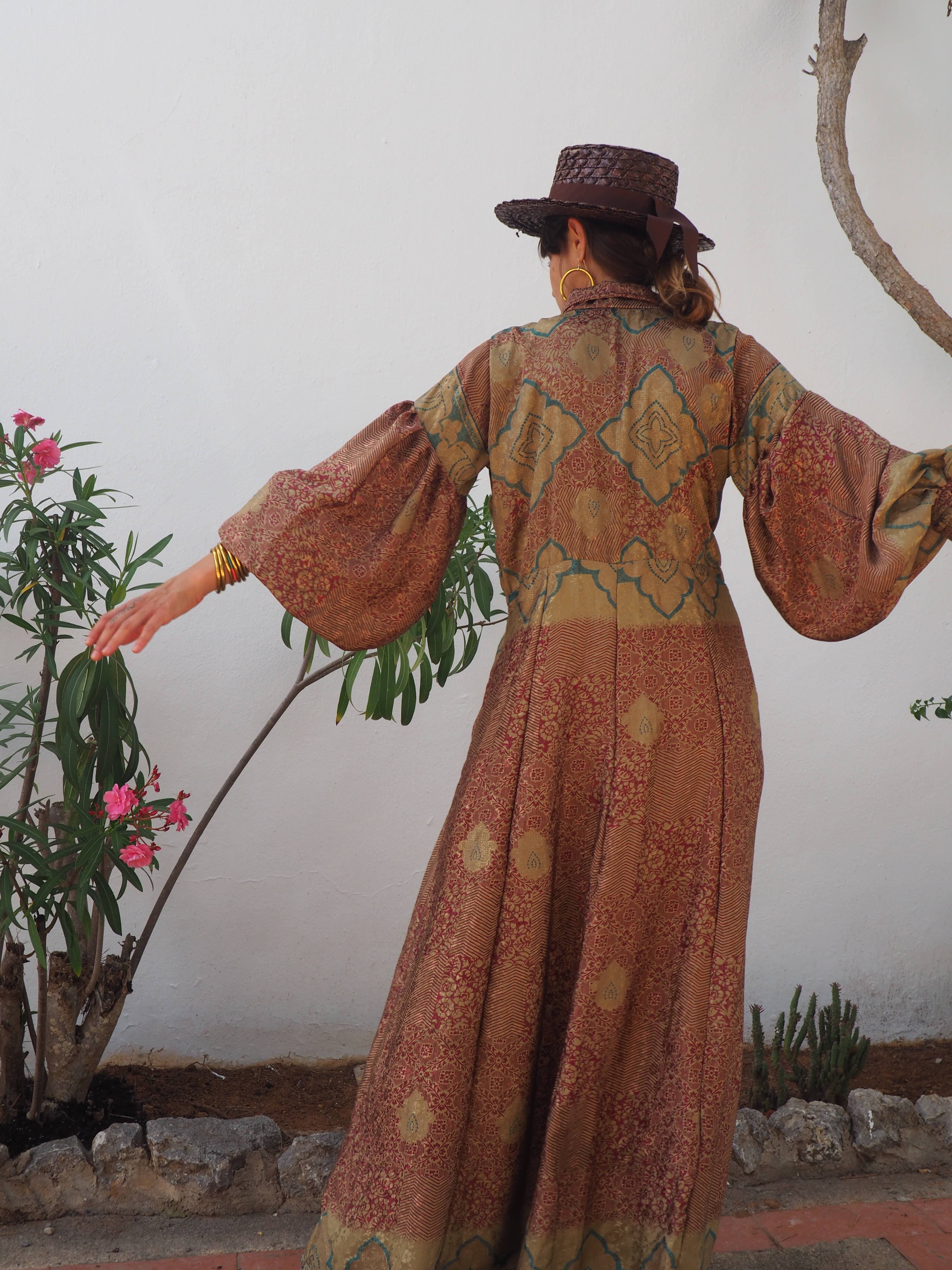 Vagabond Ibiza - Wholesale Dress - Women's - The Lenya Dress– Up-cycled Vintage Sari Dress 24