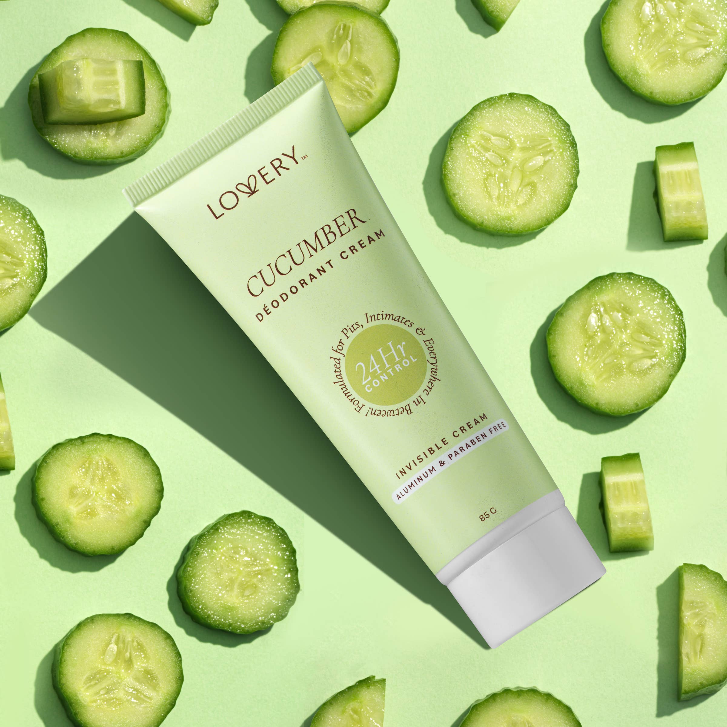 Lovery - Wholesale Deodorant - Unisex - Cucumber Scented Whole Body Deodorant Cream, 24 Hour Control1