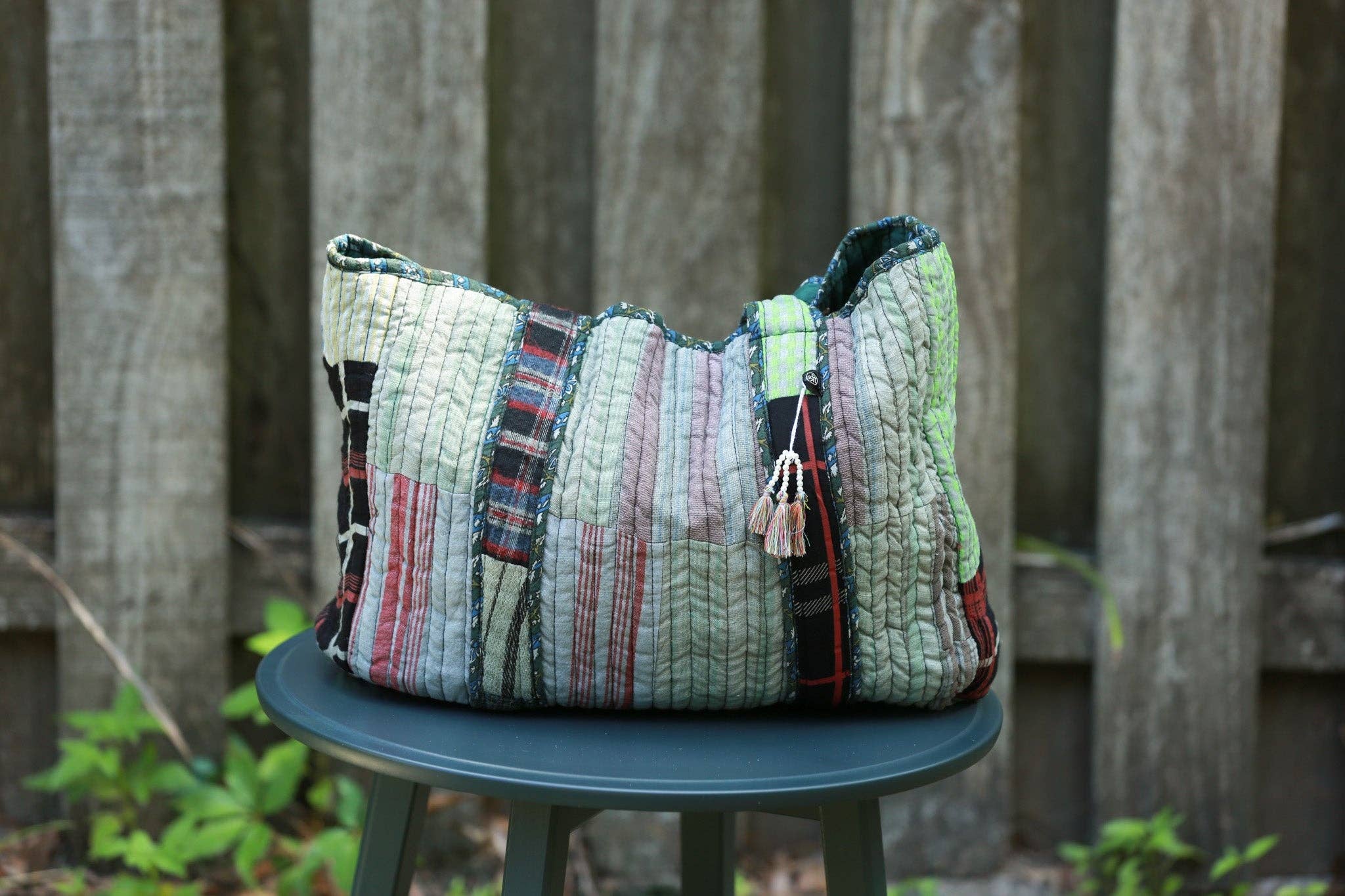 Sacred Threads - Wholesale Weekender Bag - Women's - Patchwork Quilted Hand Bag - Sage Green1