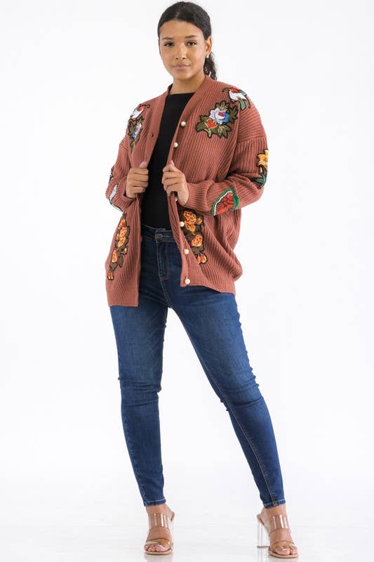 H&H Fashion Inc. – wholesale Cardigan – Women’s – W1602 - Button Down Patch Knit Cardigan7