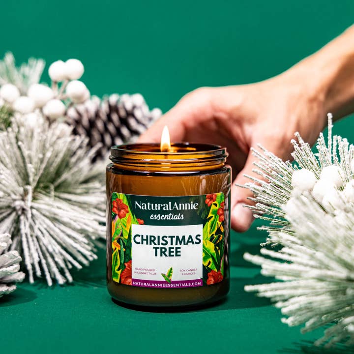 NaturalAnnie Essentials - Wholesale Jar/Filled Candle - Holiday Christmas Tree Soy Candle8