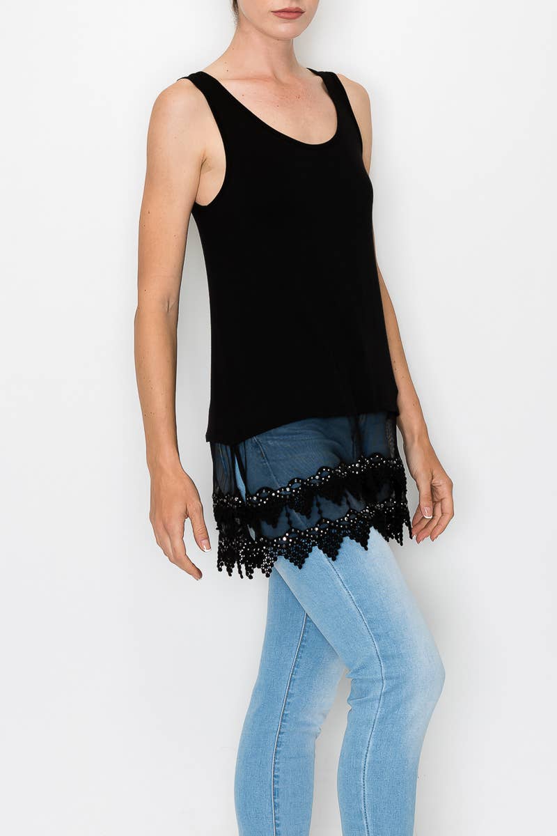 Origami Apparel ~  Lace and Crochet inspired – Großhandel Tanktop – Damen – TANKTOP MIT GLITZENDER SPITZE VERZIERT -T09 HOT FIX4