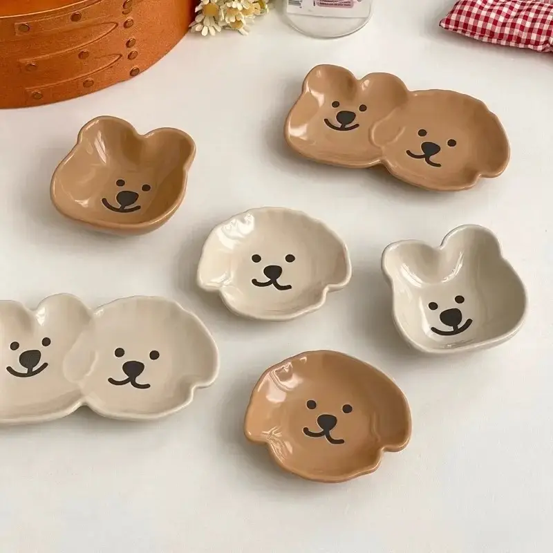 Otterware – wholesale Condiment/dip bowl – Cute Ceramic Dog & Bear Dipping Dishes (6 Styles)7