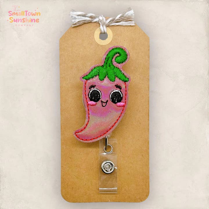 Porta credenciales con diseño de chile picante para venta al por mayor de The SmallTownSunshine Company