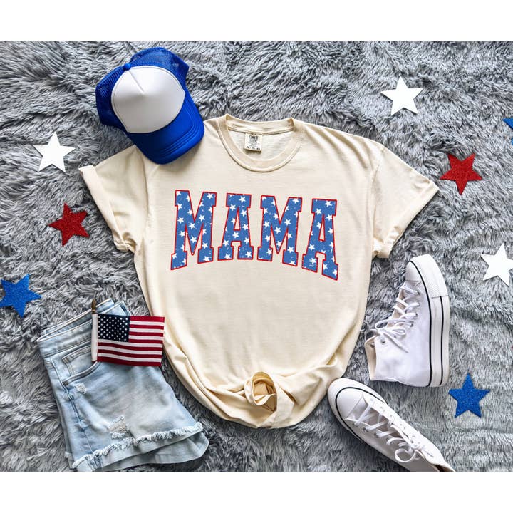 Mama Red, White, and Blue Star Letters for wholesale by The Red Rival Wholesale