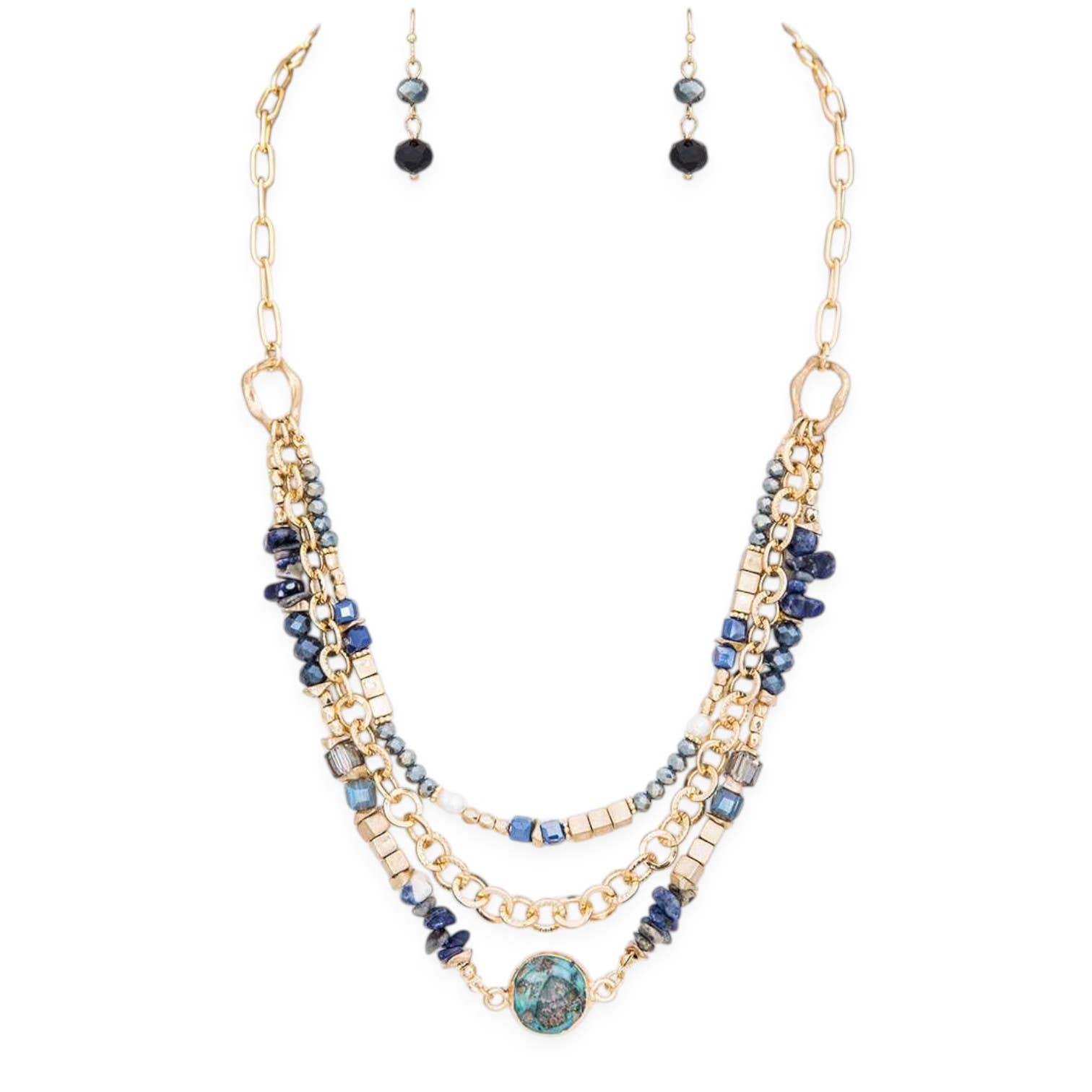 LA Jewelry Plaza – Conjunto de joias por atacado – Conjunto de Colares Mix Beads Layer1