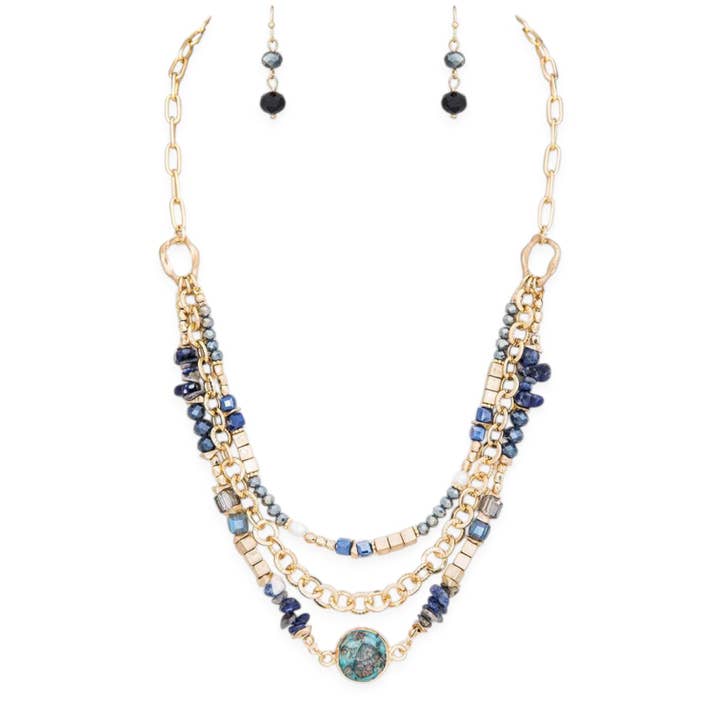 LA Jewelry Plaza - Venta al por mayor Juegos de joyas - Conjunto de collares Mix Beads Layer1