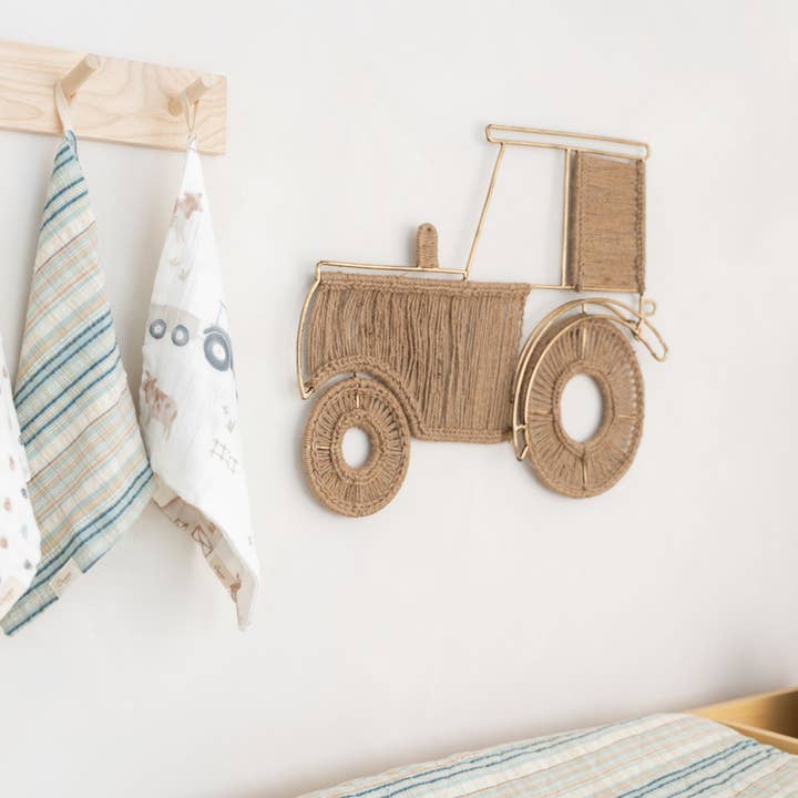Crane Baby - Wholesale Wall decor – Kids & Baby - Charlie Farmhouse Tractor Jute Wall Décor2