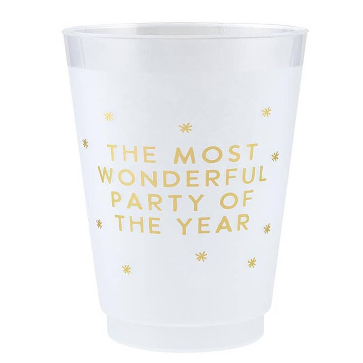 Gold Foil Frost Cups - Wonderful Party - Set of 6 for wholesale by Santa Barbara Design Studio by Creative Brands