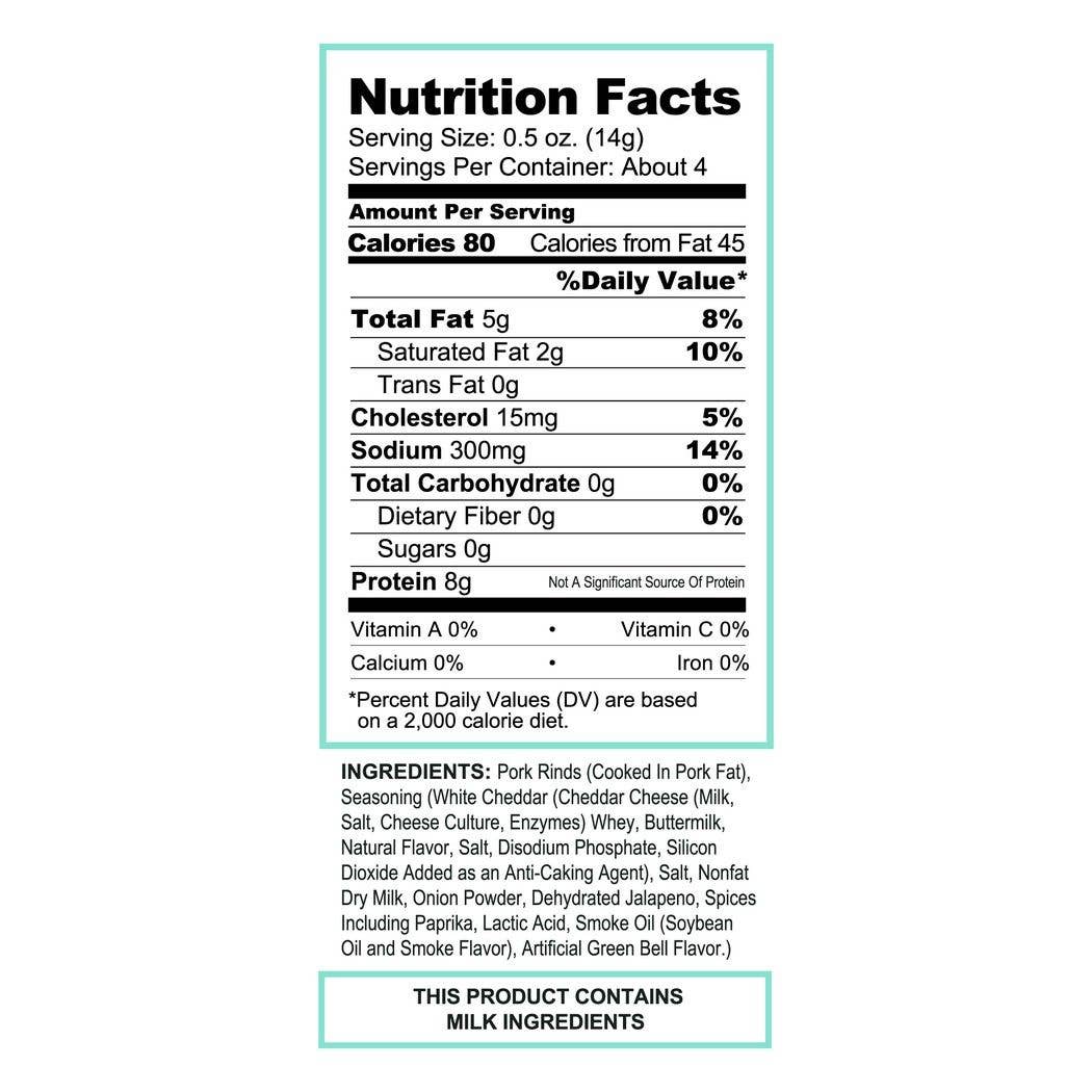 Pork King Good - Wholesale Puffed Snack - Pork King Good Smoky Jalapeno &Cheese Pork Rinds  1.75oz Bag2