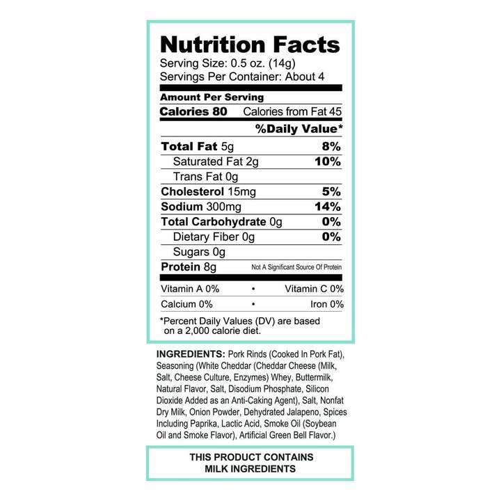 Pork King Good - Wholesale Puffed Snack - Pork King Good Smoky Jalapeno &Cheese Pork Rinds 1.75oz Bag2