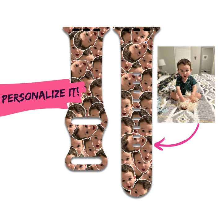 Personalized Photo Pet & Funny Faces Apple Watch Band for wholesale by The Printed Llama